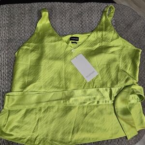 Wildfang Lime Green Women's Top With Neck, Head Scarf Or Belt